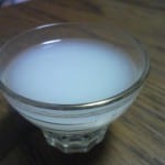 Nigori sake in glass